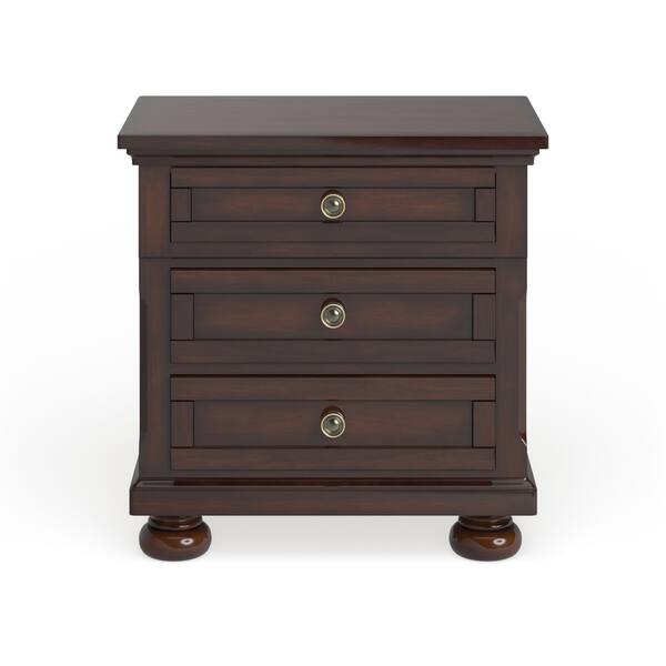 Shop Furniture Of America Barelle Cherry 3 Drawer Nightstand With