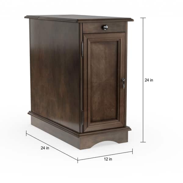 Terra Transitional 12-inch Wood Multi-storage Side Table by Furniture ...