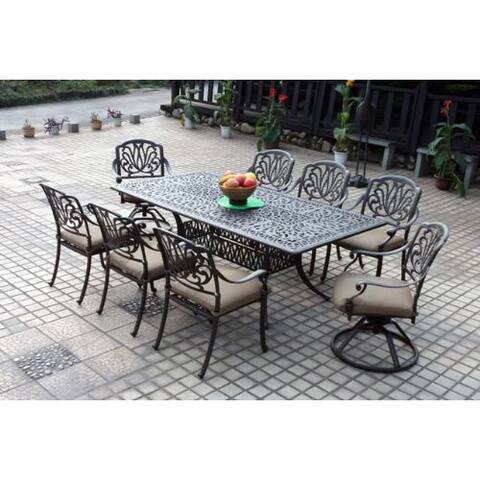 Metal Outdoor Dining Sets Online At Our Best Patio Havenside Home Wares Bronze Cast Aluminum Rectangular 9 Piece Dining Set
