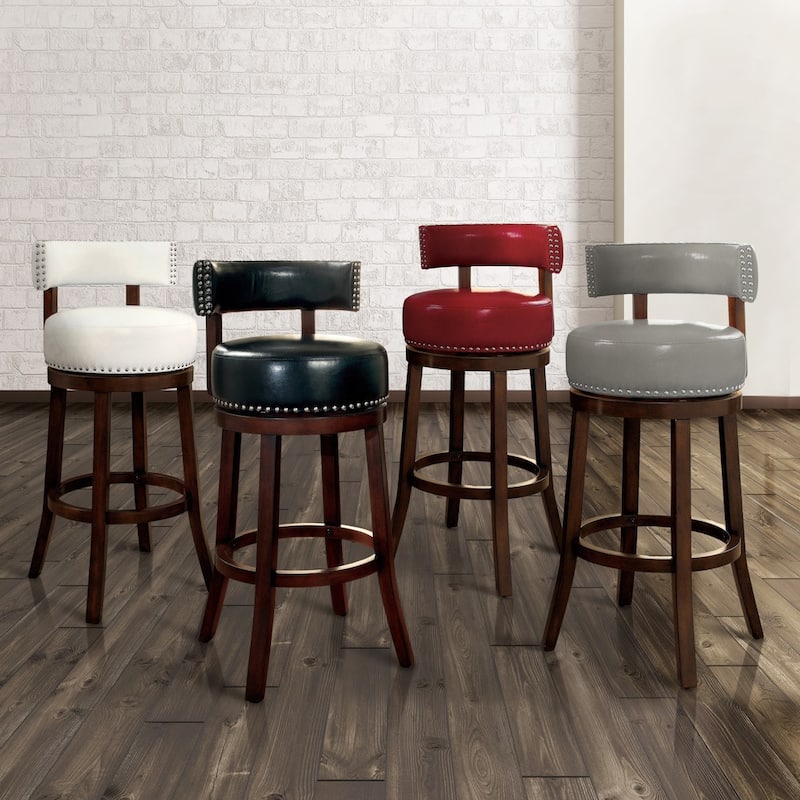 Rogers Transitional Faux Leather Swivel Barstool (Set of 2) by Copper Grove