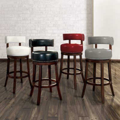 Rogers Transitional Faux Leather Swivel Barstool (Set of 2) by Copper Grove