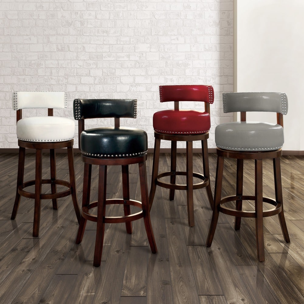 Rogers Transitional Faux Leather Swivel Barstool (Set of 2) by Copper Grove