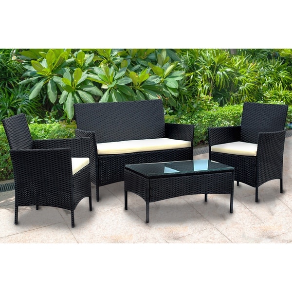 Ids Home 4 Pieces Patio Furniture Set Rattan Wicker Dining Ids Home 4 Pieces Patio Furniture Set Rattan Wicker Dining