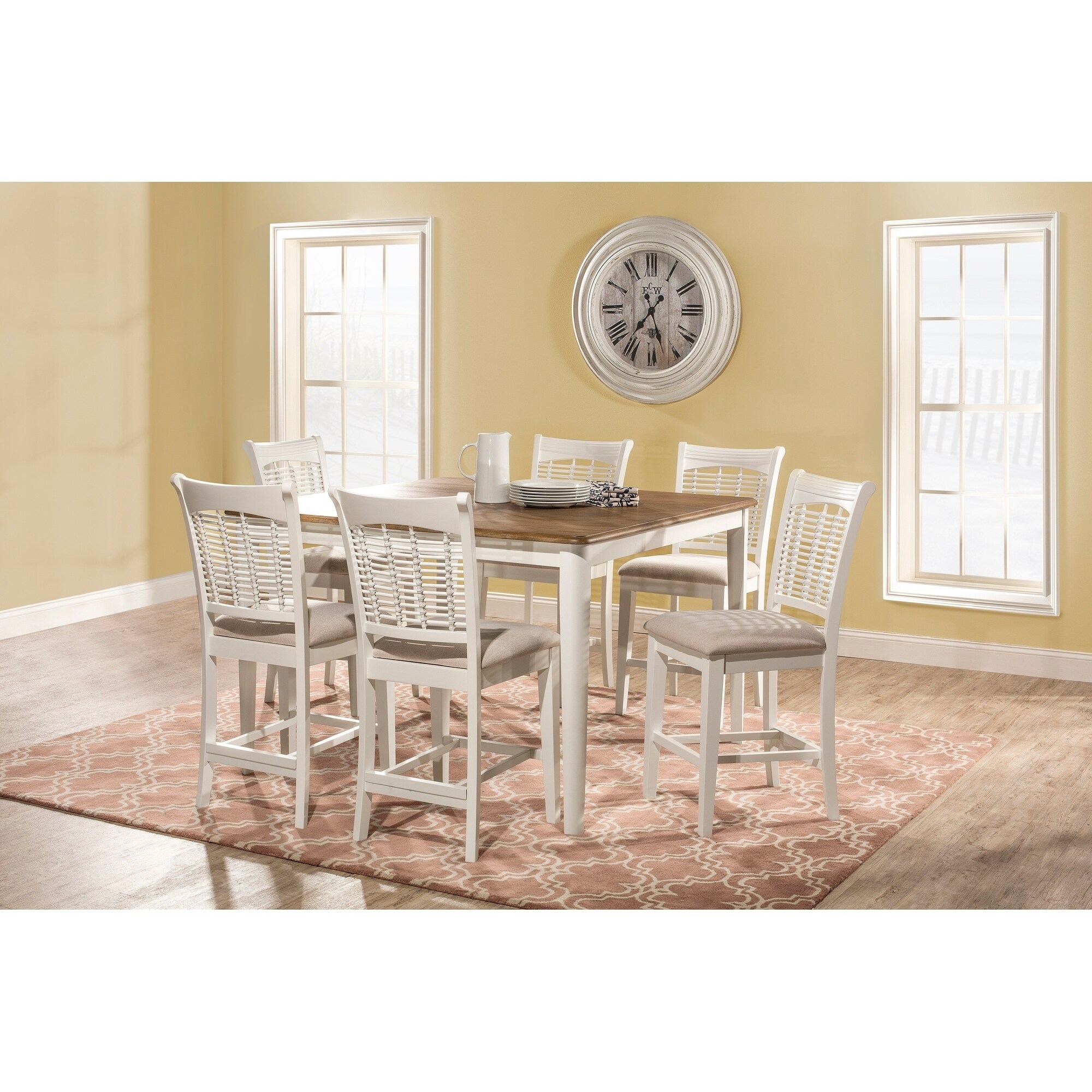 Bayberry 7 Piece Counter Height Dining Set With Non Swivel Counter Height Stools