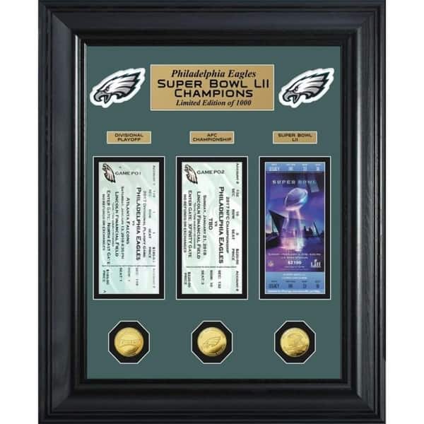 Philadelphia Eagles Road to Super Bowl 52 Deluxe Gold Coin & Ticket ...