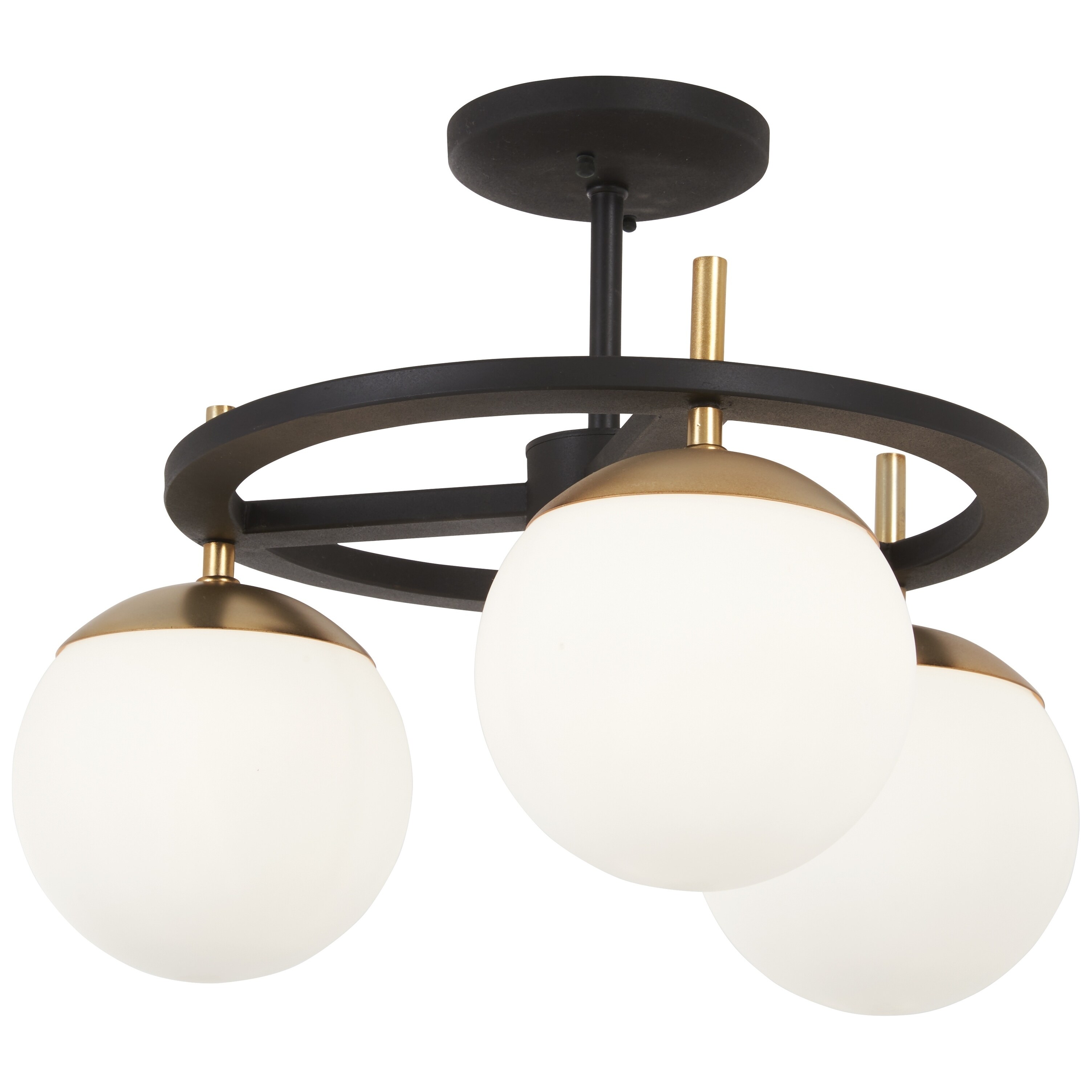 Shop Alluria Weathered Black W Autumn Gold 3 Light Semi Flush By
