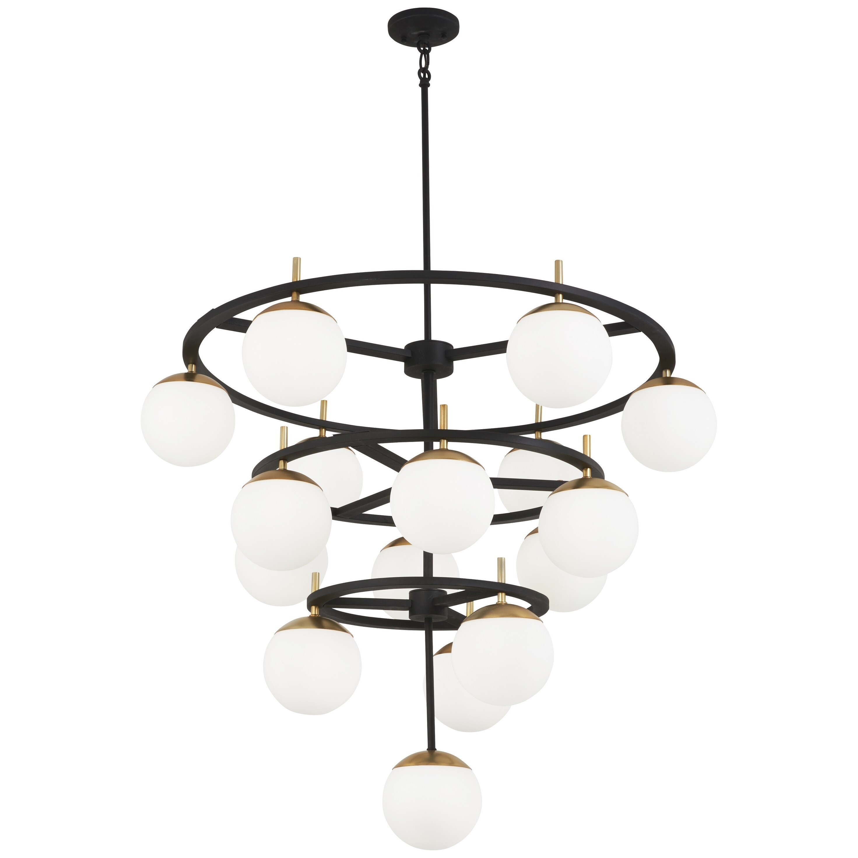 George Kovacs Alluria 75-Light Weathered Black/Gold Chandelier - Chandeliers For Bedrooms by Overstock.com
