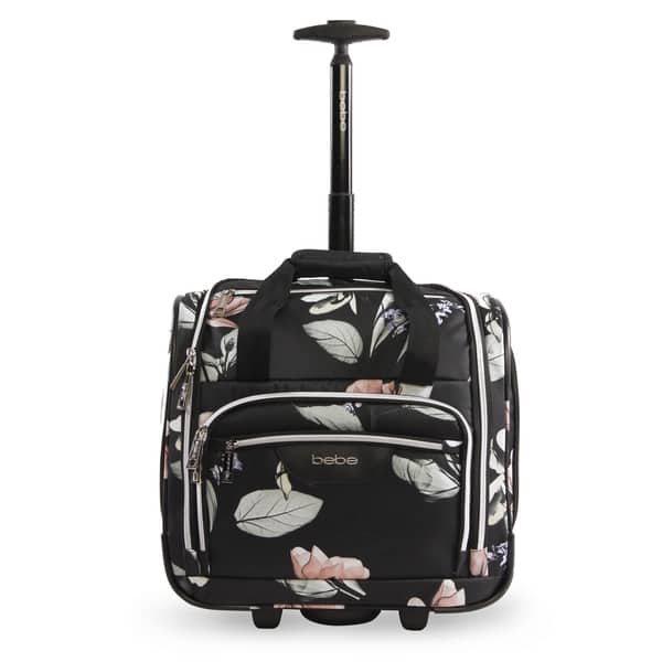 Bebe Valentina 16 Inch Under The Seat Rolling Carry On Tote Bag