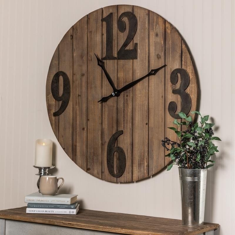 Oversized Macy Reclaimed Wood Wall Clock