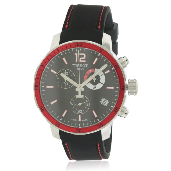 quickster chronograph black dial men's watch t0954491705701