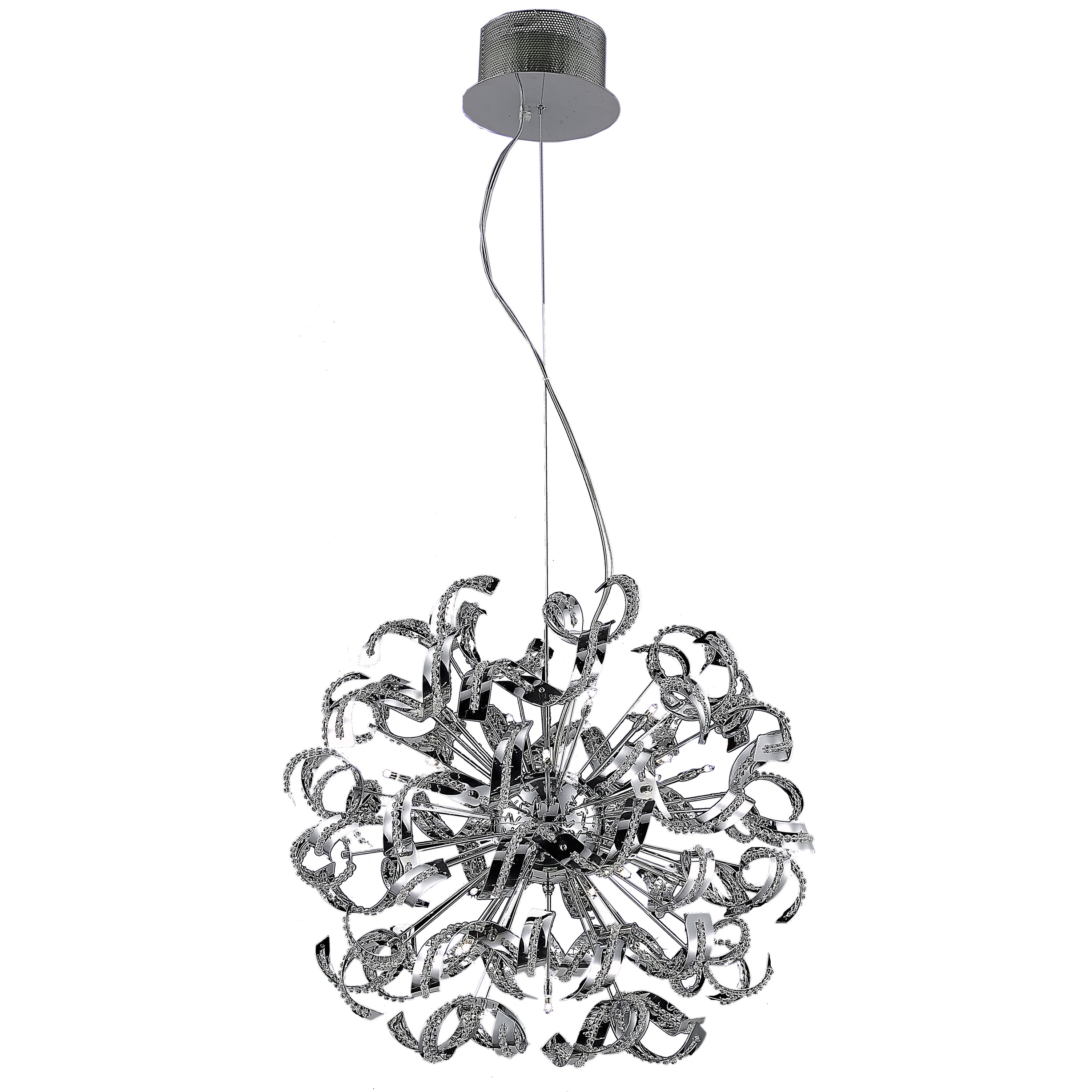 Tiffany 25-Light 27.5 in. Chrome Chandelier with Elegant Cut Crystals (chrome (elegant cut crystals)) - Chandeliers For Bedrooms by Overstock.com