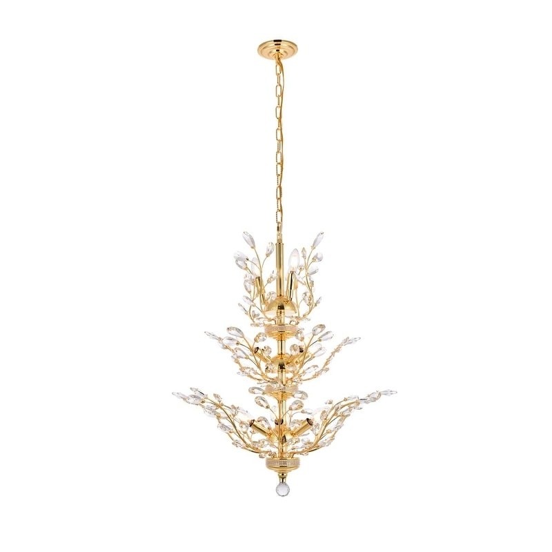 Orchid 13-Light 27 in. Chandelier (Available in Chrome, Dark Bronze, Gold) (Dimmable - Chrome - chrome (royal cut crystals)) - Chandeliers For Bedrooms by Overstock.com