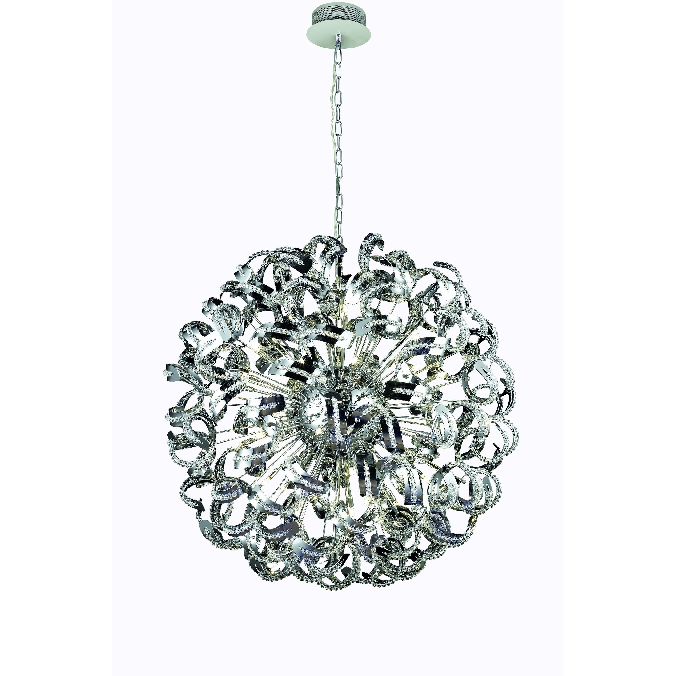 Tiffany 30-Light 43 in. Chrome Chandelier with Elegant Cut Crystals (chrome (elegant cut crystals)) - Chandeliers For Bedrooms by Overstock.com