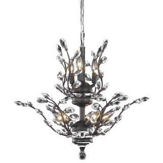 Orchid 8-Light 21 in. Chandelier (Available in Chrome, Dark Bronze, Gold) (Dimmable - Bronze - dark bronze (swarovski elements crystals)) - Chandeliers For Bedrooms by Overstock.com