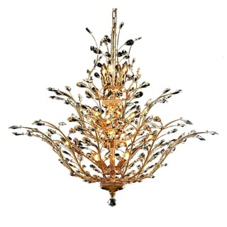Orchid 18-Light 41 in. Chandelier (Available in Chrome, Dark Bronze, Gold) (Swarovski Crystal/UL Listed/Dimmable - Gold - gold (swarovski elements - Chandeliers For Bedrooms by Overstock.com