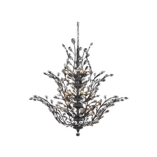 Orchid 18-Light 41 in. Chandelier (Available in Chrome, Dark Bronze, Gold) (Dimmable - Bronze - dark bronze (spectra swarovski crystals)) - Chandeliers For Bedrooms by Overstock.com