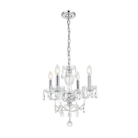 Princeton 4-Light 17 in. Pendant with Royal Cut Crystals (Available in Chrome, Gold, Purple, and Red)