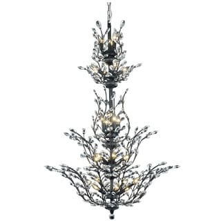 Orchid 25-Light 54 in. Chandelier (Available in Chrome, Dark Bronze, Gold) (Dimmable - Bronze - dark bronze (spectra swarovski crystals)) - Chandeliers For Bedrooms by Overstock.com