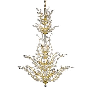 Orchid 25-Light 54 in. Chandelier (Available in Chrome, Dark Bronze, Gold) (Dimmable - Gold - gold (spectra swarovski crystals)) - Chandeliers For Bedrooms by Overstock.com