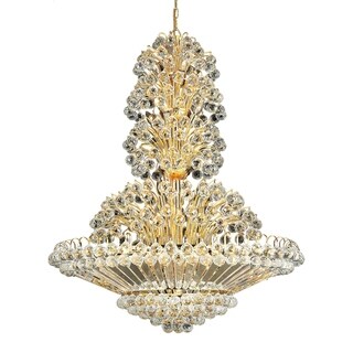 Sirius 33-Light 36 in. Chandelier (Available in Chrome and Gold) (Swarovski Crystal/UL Listed/Dimmable - Gold - gold (spectra swarovski crystals)) - Chandeliers For Bedrooms by Overstock.com