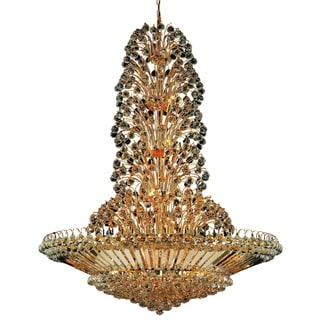 Sirius 43-Light 48 in. Chandelier (Available in Chrome and Gold) (Swarovski Crystal/UL Listed/Dimmable - Gold - gold (swarovski elements crystals)) - Chandeliers For Bedrooms by Overstock.com