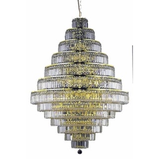 Maxime 38-Light 42 in. Chandelier (Available in Chrome and Gold) (UL Listed/Dimmable - Gold - gold (elegant cut crystals)) - Chandeliers For Bedrooms by Overstock.com