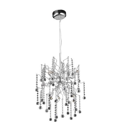Astro 6-Light 18 in. Chrome Pendant with Royal Cut Crystals
