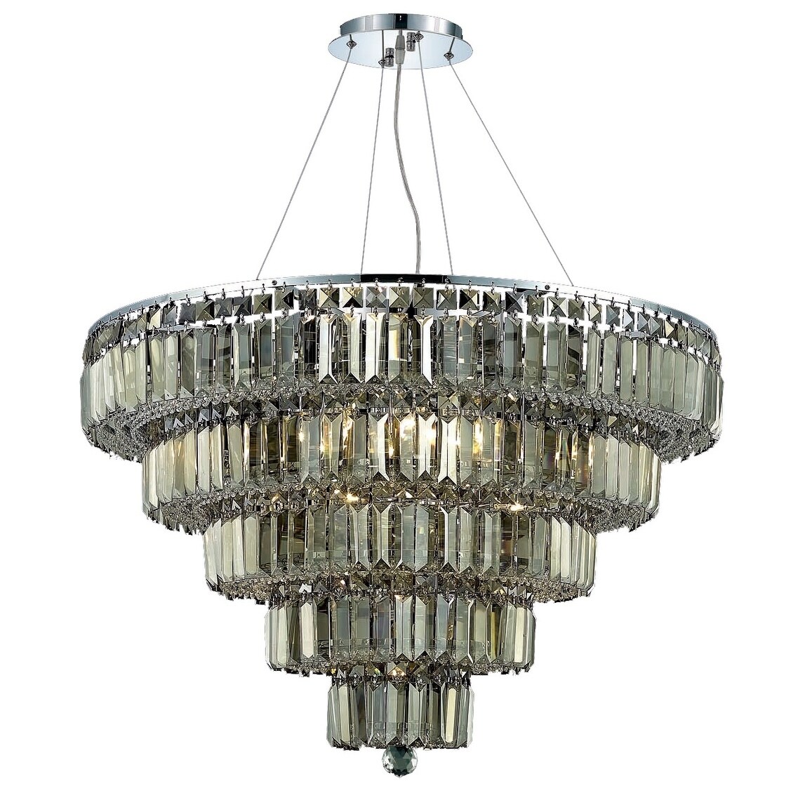 Maxime 17-Light 30 in. Chrome Chandelier (Available with Royal Cut Crystals or SwarovskiÃ‚Â® Elements Crystals) (Swarovski Crystal/UL Listed/Dimmable - - Chandeliers For Bedrooms by Overstock.com