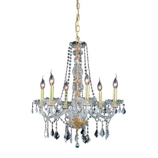 Verona 6-Light 24 in. Chandelier (Available in Chrome and Gold) (Dimmable - Gold - gold (royal cut crystals)) - Chandeliers For Bedrooms by Overstock.com