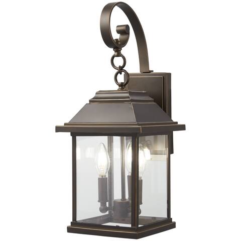 Mariner'S Pointe Oil Rubbed Bronze W/ Gold High 3 Light Outdoor Wall Mount By Minka