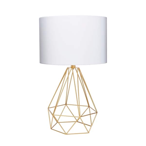 slide 1 of 10, Silverwood Celeste 26 Inch Gold Wire Prism Table Lamp, Gold