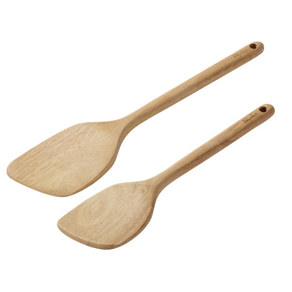 Calphalon 2 Piece Wooden Kitchen Utensil Set Wood Carved Spoon