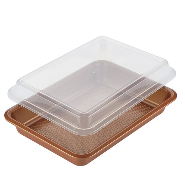 9X13 Baking Pan with Cover Plastic Lid Non Stick Cake Lasagna