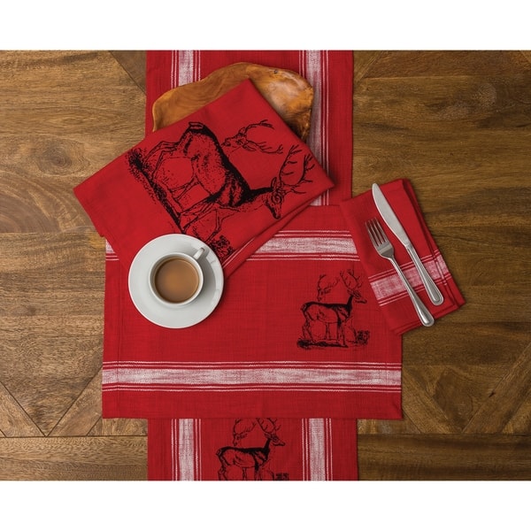 slide 2 of 3, Dearborn Stag Feed Sack Placemat Set 6