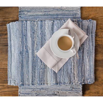 Denim Rag Woven Placemat Set 6