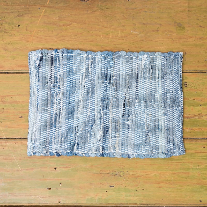 Denim Rag Woven Placemat Set 6