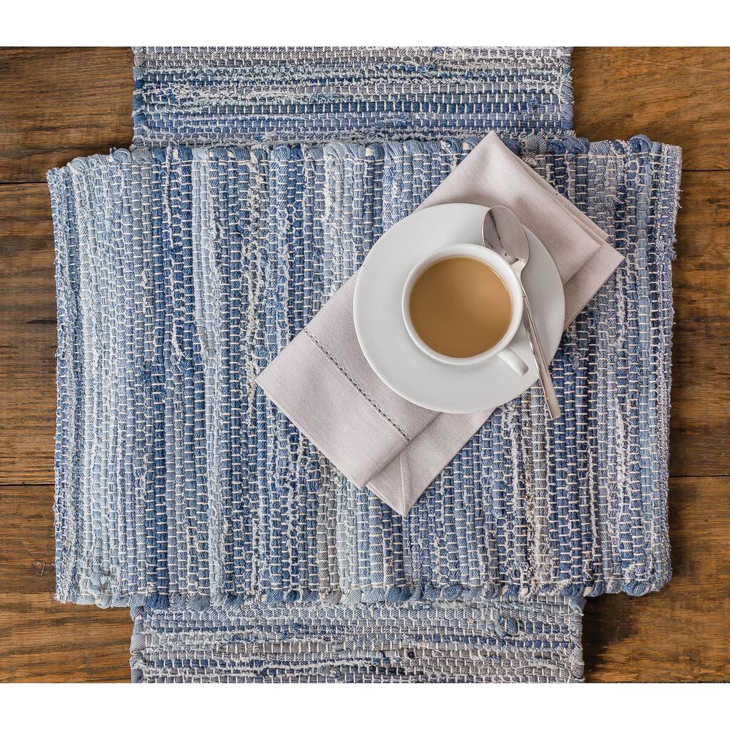 Denim Rag Woven Placemat Set 6