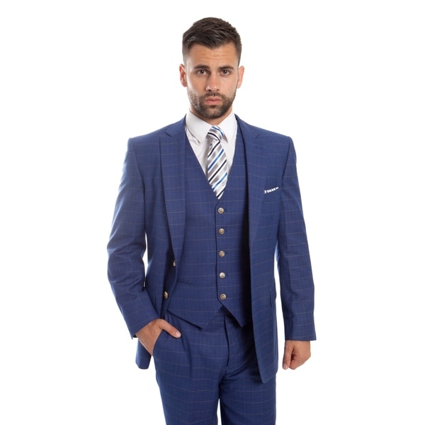 Shop Mens Vintage Jacket Suits Notch Lapel Suit Set - On Sale - Free Shipping Today - Overstock ...