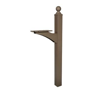 Solar Group Gibraltar 56-1/2 in. H x 6 in. W x 21-1/2 in. L Textured Aluminum/Steel Bronze Mailbox Post Kit