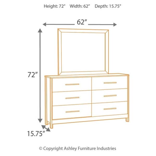 Cazenfeld Grey 6-drawer Dresser