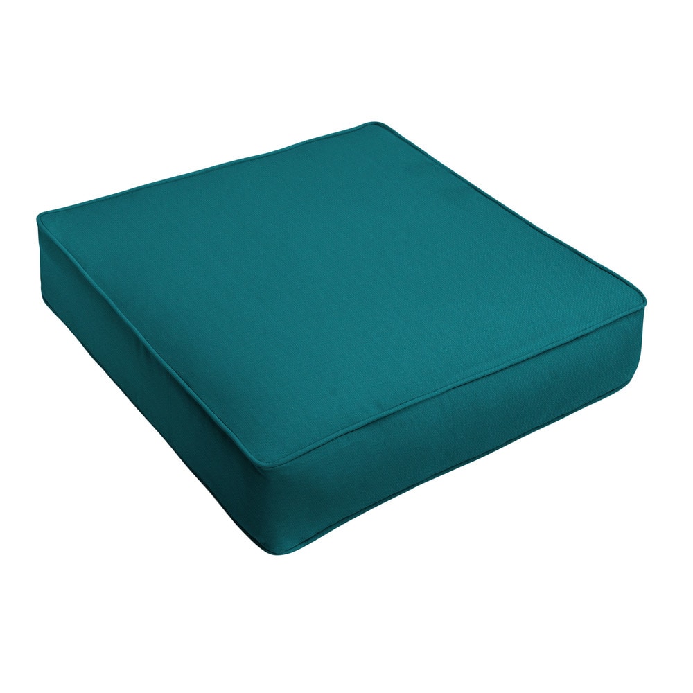 Sorra Home Sunbrella Spectrum Peacock Corded Indoor/ Outdoor Chair Cushion
