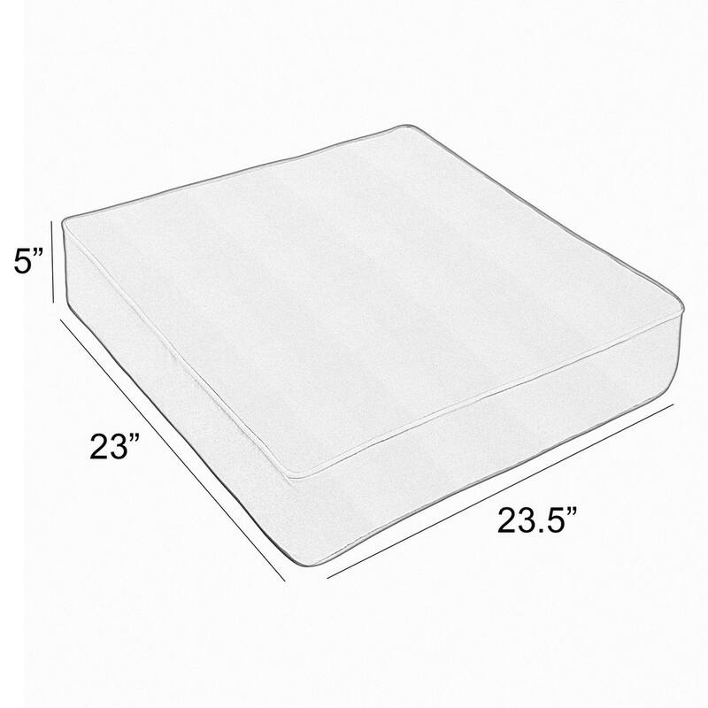 Sunbrella Canvas Granite Corded Outdoor Deep Seating Chair Cushion