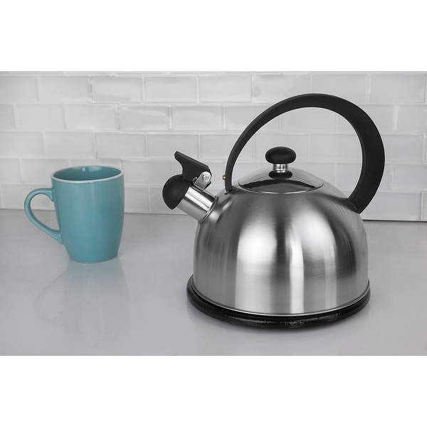 Creative Home Galaxy 2.6 Qt Stainless Steel Whistling Tea Kettle with  Aluminum Capsulated Bottom - On Sale - Bed Bath & Beyond - 10666509