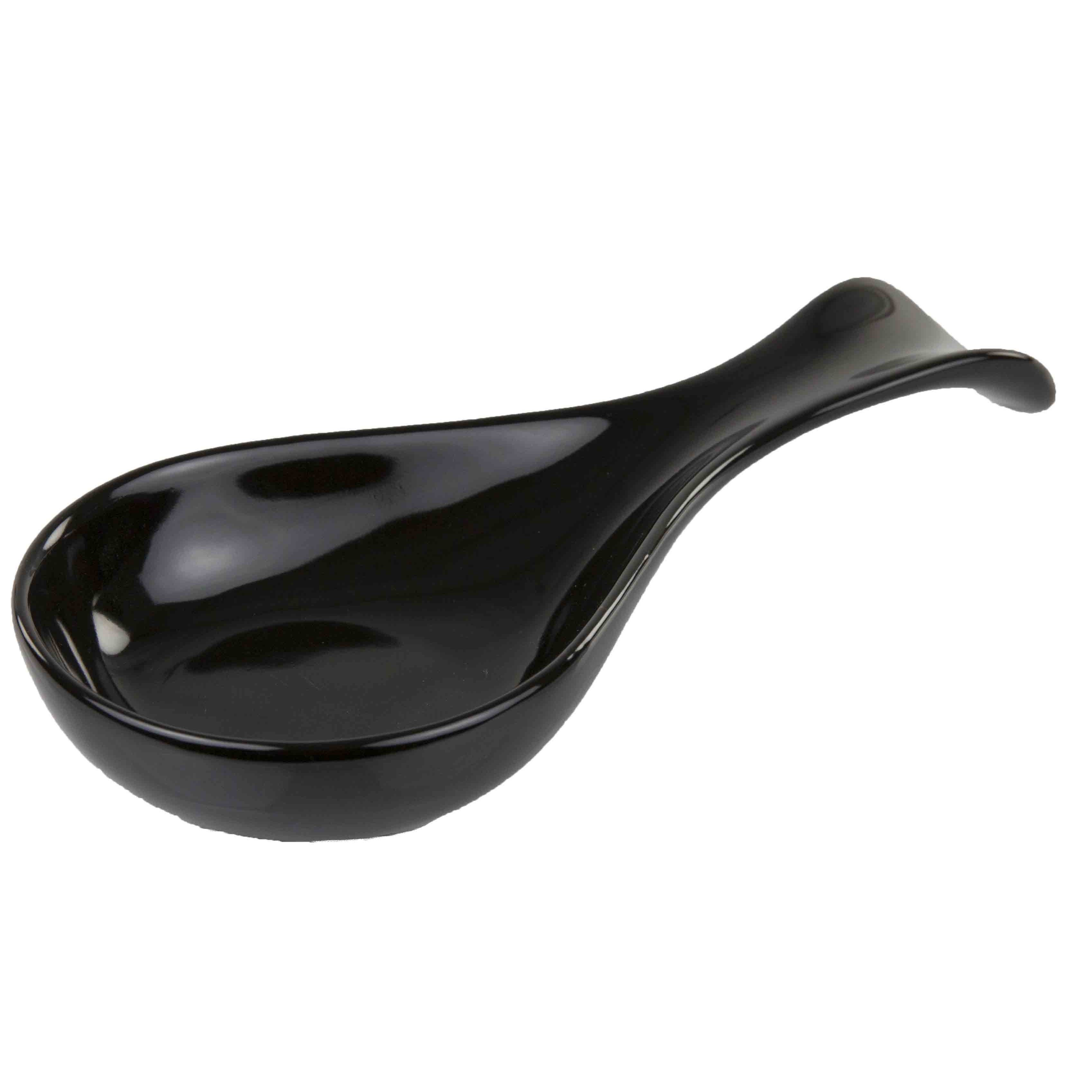 Home Basics Black Ceramic Spoon Rest Black eBay