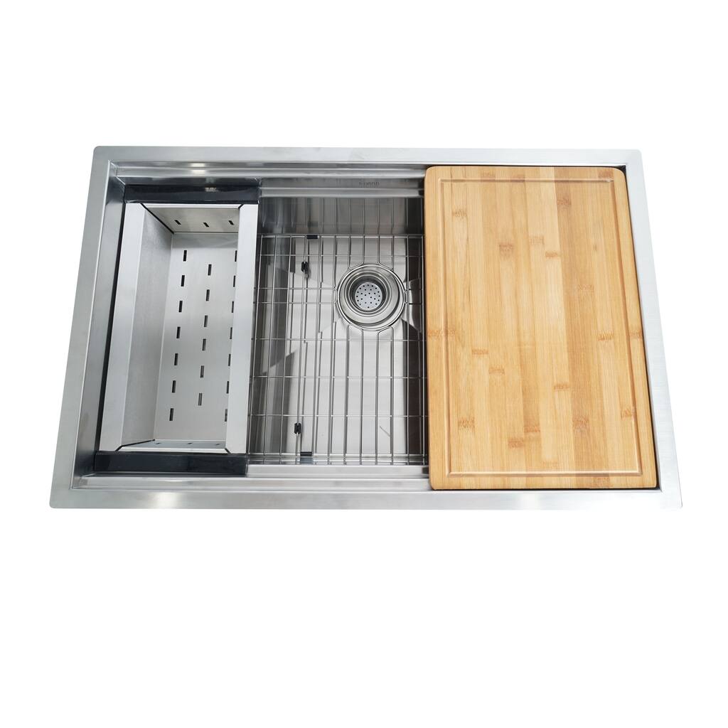 Stainless Steel Under mount Kitchen Sink w/Cutting board & Colander