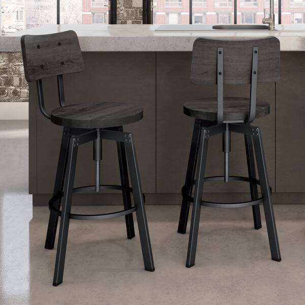 Shop Amisco Woodland Screw Metal And Wood Stool Overstock 20009756