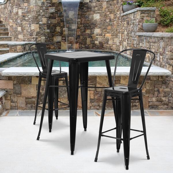 Shop Carbon Loft Fowler Metal Indoor Outdoor Bar Table Set With 2