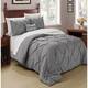 Copper Grove Tithonia 3-piece Pintuck Comforter Set - Grey - King