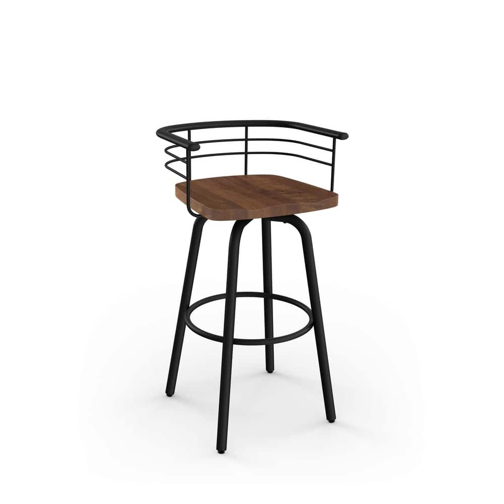 Amisco Brisk Swivel Counter Stool with Distressed Wood Seat