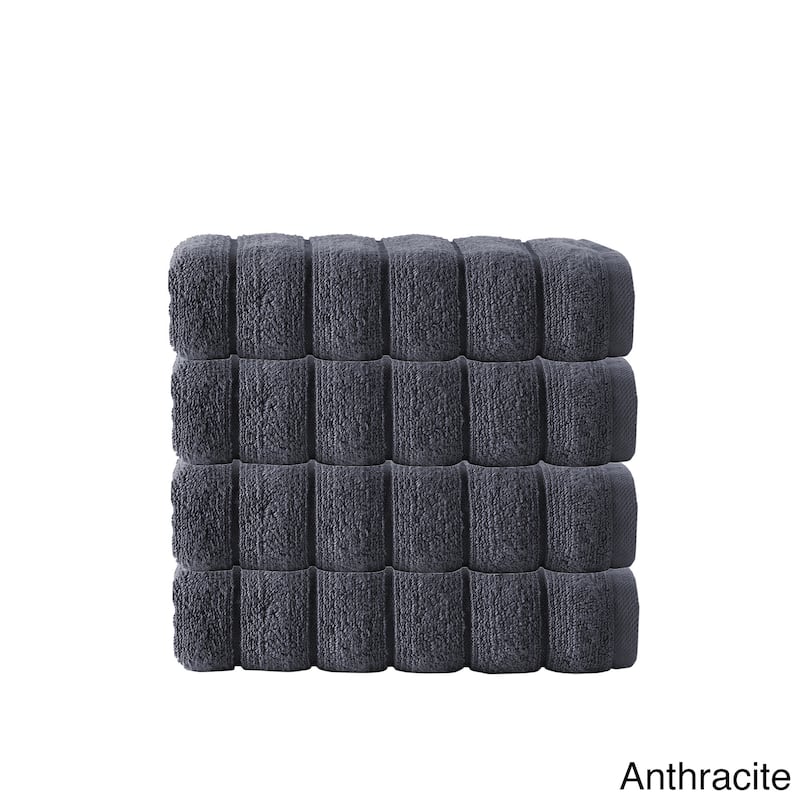 Strick & Bolton Hines 100-percent Turkish Micro Cotton Hand Towels 4-piece Set - 16x28 inches - Anthracite